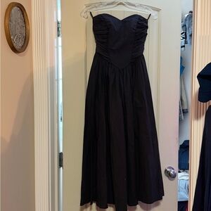 Laura Ashley Classic dark blue Strapless Dress. Cotton